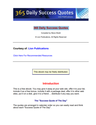 365 Daily Success Quotes