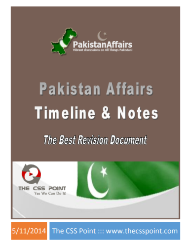 CSS Pakistan Affairs Timeline