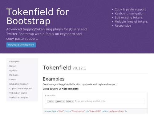 Tokenfield for Bootstrap