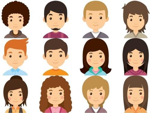 Cartoon avatar icons