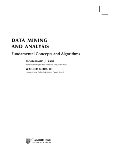 Data Mining and Analysis