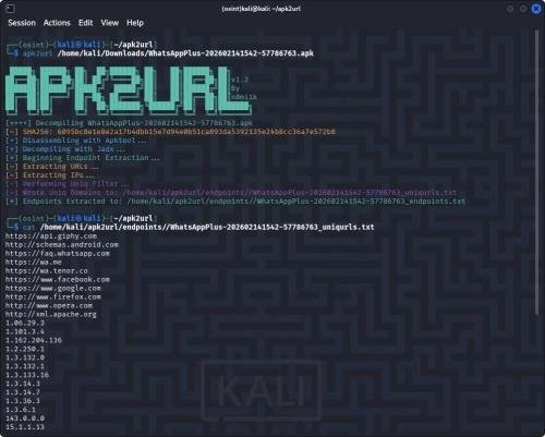 Apk2url - OSINT tool designed to quickly extract