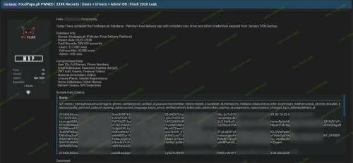 Pakistani Food Delivery Service Foodpapa Data