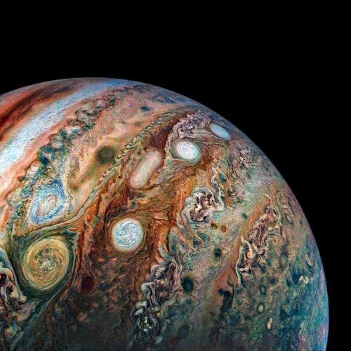 Jupiter as photographed by the Juno spacecraft